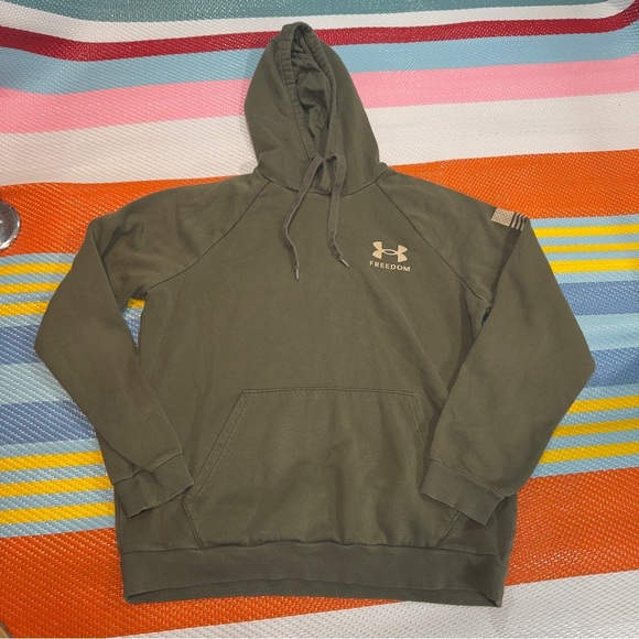 Under Armour Olive Green Pullover Hoodie Sweater Men’s Size Large - Picture 1 of 3